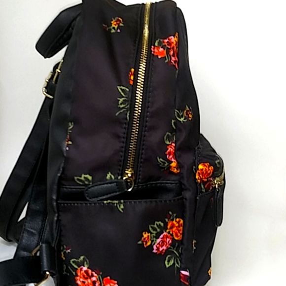 LG Black Floral Design Spun Polyester Back Pack - Picture 6 of 8